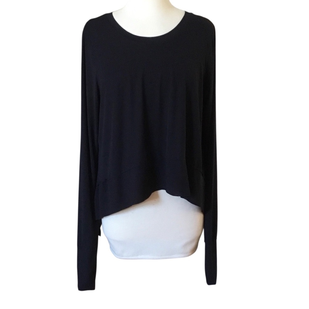 Free People Movement Black Lightweight Asymmetrical Long Sleeve Top